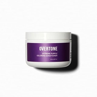 oVertone Haircare Color Depositing Conditioner - 8 oz Semi Permanent Hair Color Conditioner with Shea Butter & Coconut Oil - Extreme Purple Temporary Cruelty-Free Hair Color (Extreme Purple)