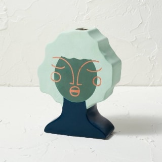 Ceramic Hand Painted Face Vase Green - Opalhouse(TM) designed with Jungalow(TM)