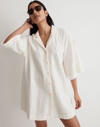 Lightspun Cover-Up Mini Shirtdress