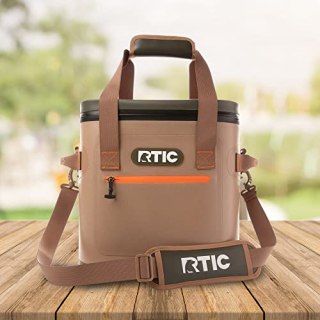 RTIC Soft Cooler 12 Can  Insulated Bag Portable Ice Chest Box for Lunch  Beach  Drink  Beverage  Travel  Camping  Picnic  Car  Trips  Floating Cooler Leak-Proof with Zipper  Cardinal