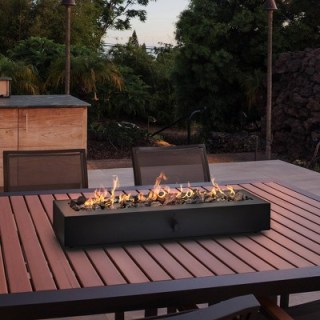 28" Outdoor Tabletop Fireplace - Black