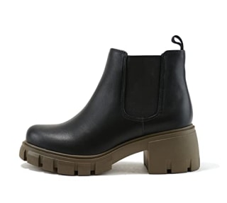 Soda Lug Sole Mid Heel Chelsea Bootie