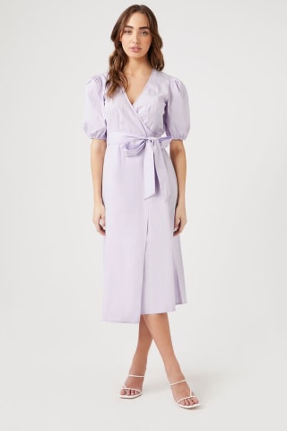 Poplin Wrap Midi Dress