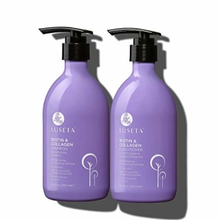 Luseta Biotin Shampoo and Conditioner for Hair Growth - Thickening Shampoo for Thinning Hair and Hair Loss - Infused with Argan Oil to Repair Damaged Dry Hair - Sulfate Free Paraben Free-2 x 16.9 fl oz