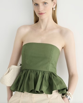 Strapless Peplum Top