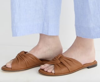 Menorca Padded Twist-Knot Sandals in Leather