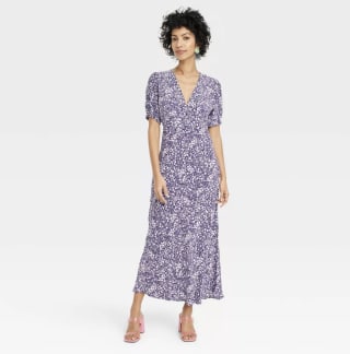 Crepe Puff Short Sleeve Dress