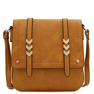 Double Compartment Large Flapover Crossbody Bag (Apple Green)