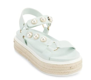 Karl Lagerfeld Paris Patzi Embellished Leather Espadrille Sandals