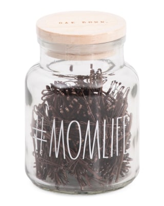 Mom Life Bobby Pins In Small Glass Jar