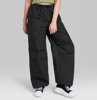 Low-Rise Parachute Cargo Pants