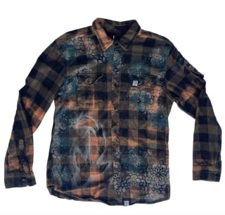 Up-Cycled Stenciled Flannel