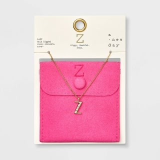 Gold Dipped Cubic Zirconia Initial Pendant Necklace A New Day