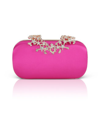 Lyra Starburst Clasp Satin Minaudiere