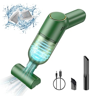 SUNCANDXY Handheld Vacuum Cleaner Cordless: Mini Rechargeable Hand Vacuum with Strong Suction, Portable Small Car Vacuum for Carpet Car - Green