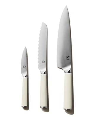 Material, Knife Trio, Carbon Stainless Steel Japanese Chef's Knife for Chopping and Cutting, Razor-Sharp Strong Blade, Cool Neutral