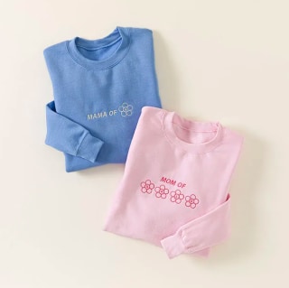 Mom's Daisies Custom Embroidered Sweatshirt