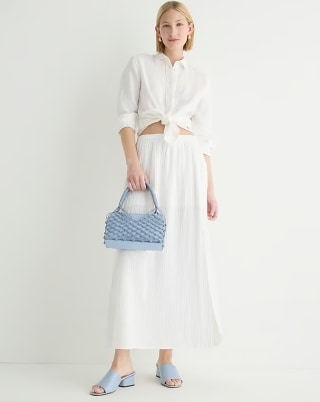 Side-Slit Soft Gauze Maxi Skirt