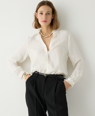 Drapey Ruffle-Trim Shirt