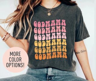 Retro Godmother Shirt for Mother's Day, Cute Godmama Gift for Baptism, Godmother Gift from Goddaughter, God Mother Proposal, Godmom Gift