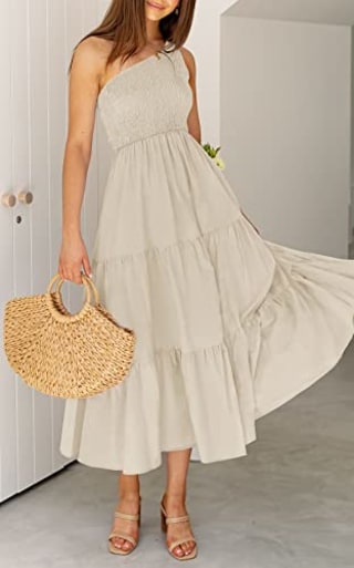 Zcsia One-Shoulder Boho Dress