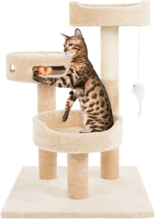 Pet Adobe 3-Tier 27.5-Inch Cat Tree &amp; Condo