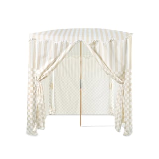 the CHECKER CABANA STRIPE Beach Cabana in Sand