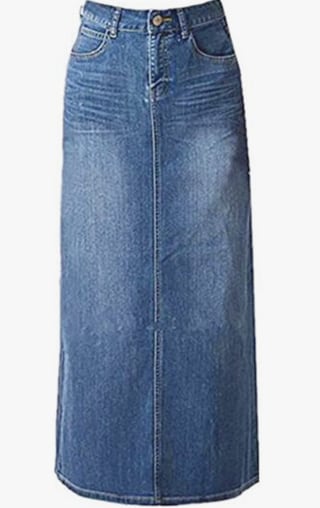 A-Line Maxi Jean Skirt
