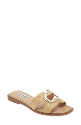 Steve Madden Harlene Slide Sandal in Raffia at Nordstrom, Size 5.5