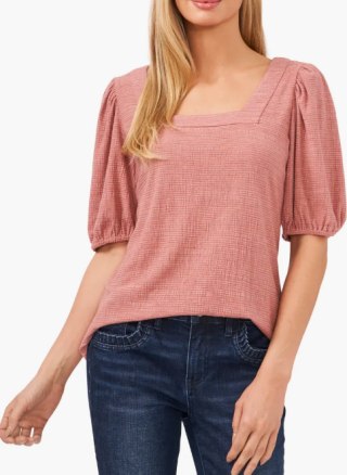 Puff Sleeve Square Neck Top