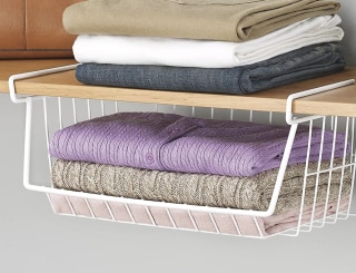 White Wire Under Shelf Basket