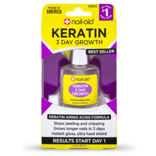 Nail-Aid Keratin 3 Day Growth Nail Treatment & Strengthener, Clear, 0.55 Fl Oz