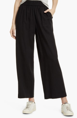 Linen Blend Wide Leg Pants