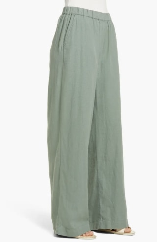 Wide Leg Linen Blend Pants