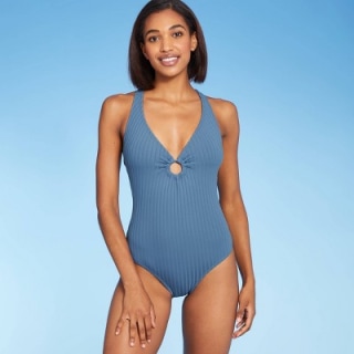 Women's Wide Ribbed Ring Medium Coverage One Piece Swimsuit - Kona Sol(TM)