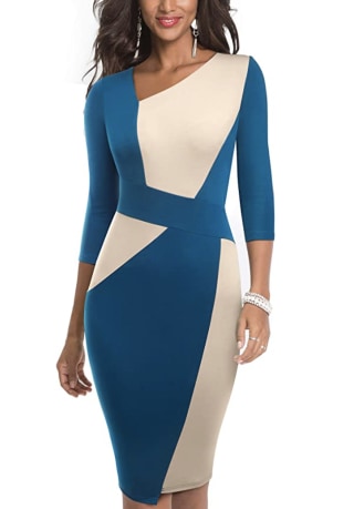 Patchwork Office Pencil Dress