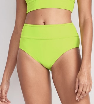 High-Waisted Bikini Swim Bottoms