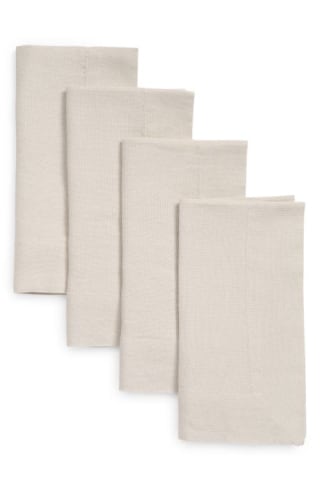 Nordstrom Set of 4 Cotton &amp; Linen Napkins in Ivory at Nordstrom