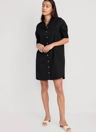 Short-Sleeve Shirt Dress for Women
