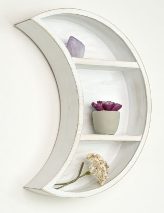 Moon Shelf White - Nursery Wall Decor - Nursery Shelf - Crescent Moon Shelf - Crystal Holder Crystal Shelf - Boho Nursery Decor
