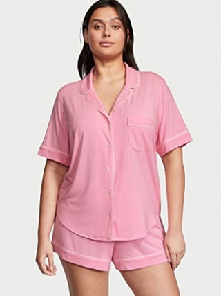 Victoria's Secret Modal Two-Piece Pajama Short Set, Pretty Pink Heather, XX-Large