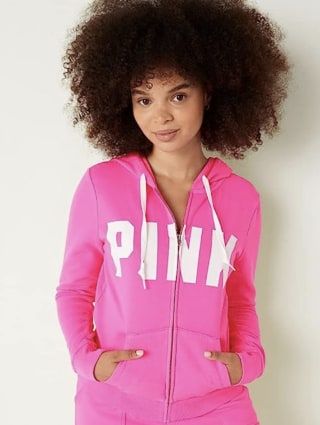 PINK Fleece Zip Up Perfect Hoodie