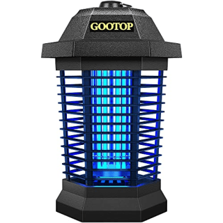 GOOTOP Bug Zapper Outdoor Electric, Mosquito Zapper, Fly Traps, Fly Zapper, Mosquito Killer, 3 Prong Plug, 90-130V, ABS Plastic Outer (Black)