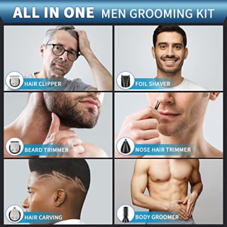 Ufree Beard Trimmer for Men, Waterproof Electric Hair Trimmer Beard Grooming Kit Mustache Nose Hair Trimmer Body Shaver, Cordless Hair Clippers Electric Razor for Men, Gifts for Men Father