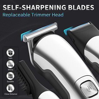 Ufree Beard Trimmer for Men, Waterproof Electric Hair Trimmer Beard Grooming Kit Mustache Nose Hair Trimmer Body Shaver, Cordless Hair Clippers Electric Razor for Men, Gifts for Men Father