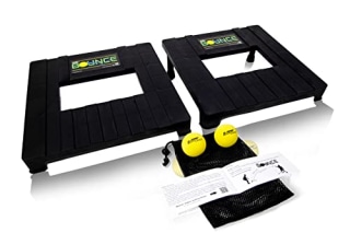 RampShot BOUNCE- Played Outdoors, Indoors, Yard, Beach, Tailgate, Park - Includes 2 Balls, Stickers and Rule Book - Great Family Game