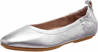 FitFlop Women's Allegro Ballet Flat, Silver, 8