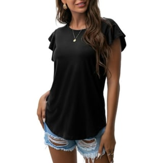 JWD Ruffle Short Sleeve Tunic Top