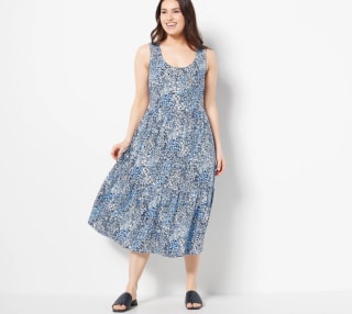 Encore by Idina Menzel Regular Tiered Midi Dress