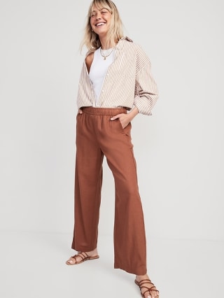 Old Navy High-Waisted Linen-Blend Wide-Leg Pants